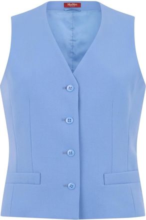 Max Mara Madia Gilet - Dames - Bodywarmers - Blauw - XS - Wol - Jassen
