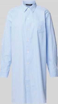 Lauren Ralph Lauren Nachthemd mit Brusttasche in Blau, Größe XS