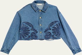 Ulla Johnson Bobbi Embroidered Denim Jacket