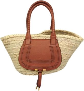 Chlo&eacute; Pre-owned Tote Bags, female, Beige, Size: ONE SIZE Pre-owned Marcie Basket Bag