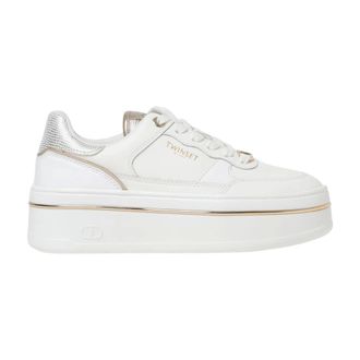 Twinset Sneakers, female, White, 3 UK, Platform Leather Trainers
