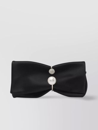 Jimmy Choo London chain strap pearl embellishment clutch bag