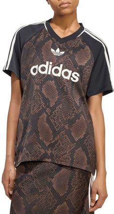 adidas Originals Faux-Snakeskin-Printed Jersey in Earth Strata/aurora Coffee at Nordstrom, Size Xx-Small