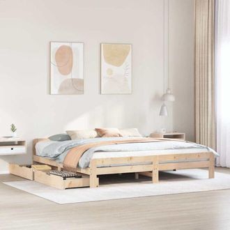 vidaXL Estructura De Cama Sin Colch&oacute;n Madera Maciza De Pino 200x200 Cm Vidaxl