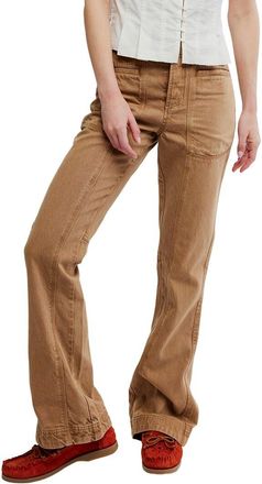 Free People Venus Linen-Blend Bootcut Pant