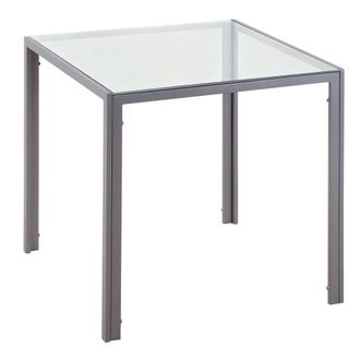 HOMCOM Mesa de comedor 75x75x75 cm gris