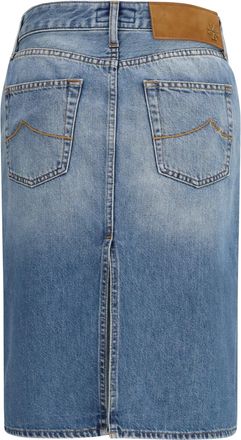 Jacob Cohen Womens Denim Midi Skirt Medium Blue Cotton