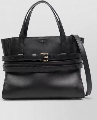 Moschino small leather tote bag belt detail