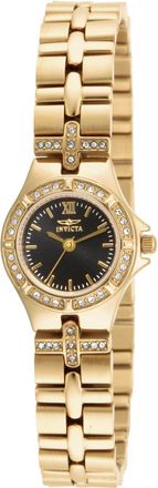 Invicta Wildflower 17065 Dames Horloge - Quartz Uurwerk - Roestvrij Staal met zwarte Wijzerplaat - 21mm