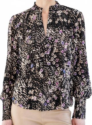 Go Silk Soft Spoken Blouse In Natural Floral