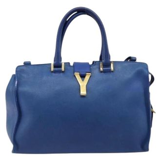 Saint Laurent Pre-owned Handbag - Dames - Pre-owned - Blauw - Maat: ONE Size Leer