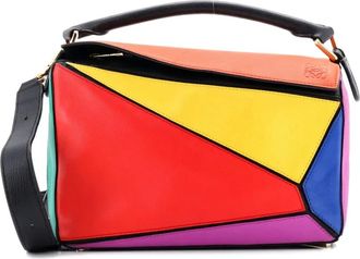 Loewe Puzzle Bag kleine leren tas - Veelkleurig