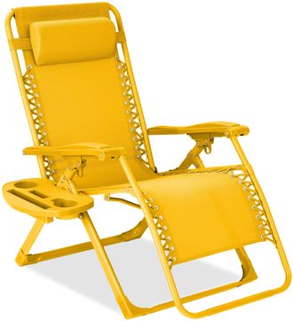 Best Choice Products Monochromatic Zero Gravity Chair, Folding Patio Recliner w/Side Tray, Headrest