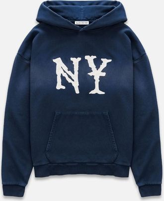 Duke + Dexter Duke + Dexter, Mens NY Embroidered Navy Hoodie, Size XXL