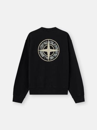 Stone Island Logo-Embroidered Sweatshirt - Black