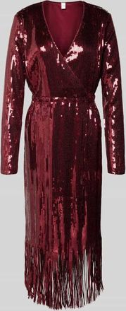 Vero Moda Knielanges Cocktailkleid mit Pailletten Modell TIO in Bordeaux, Größe 36