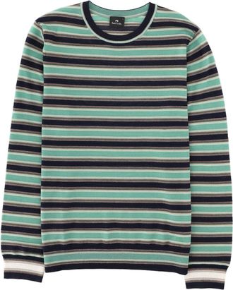 Paul Smith Fine Knit Striped Sweater In Soft Merino Wool