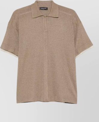 Fabiana Filippi relaxed metallic finish polo collar top