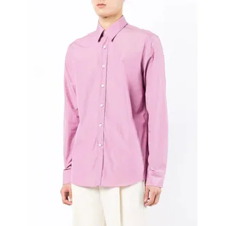 Ferragamo Cotton Button-Front Shirt - Pink