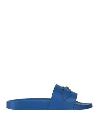 サンダル VERSACE Men Sandals 78YA3SQ3 ZSC22288 BLUE Versace Jeans Couture Blue Signature Platform Slide Sandals