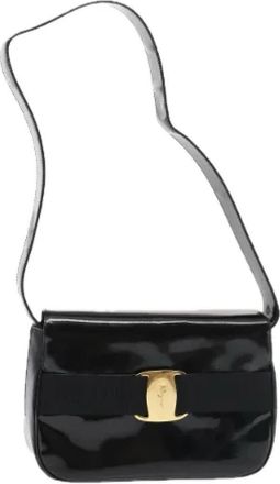 Ferragamo Pre-owned Shoulder Bag - Dames - Vintage Schoudertas - Zwart - ONE Size - Leer - Vintage