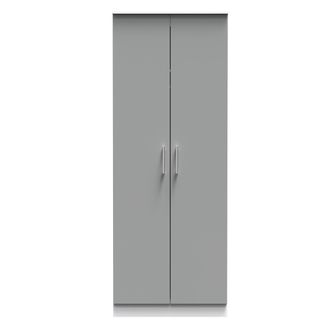 Welcome Furniture Denver Ready Assembled Wardrobe with 2 Doors - Grey & White - Welcome Furniture | TJ Hughes