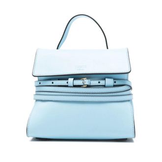 Moschino Handbags, female, Blue, Size: ONE SIZE Tie Me Small Leather Handbag