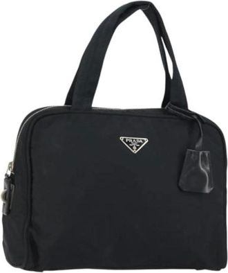 Prada Pre-owned Handbags, female, Black, Size: ONE SIZE Pre-owned Vintage Nylon Handbag