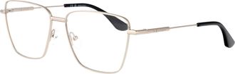 Alexander McQueen AM0503O Metal Square-Frame Eyeglasses - Silver