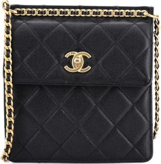 Chanel Top Chain CC Square Quilted Caviar Small crossbody bag - Nero