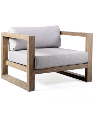 Armen Living Paradise Outdoor Light Eucalyptus Wood Lounge Chair