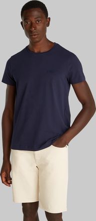 Calvin Klein T-Shirt CALVIN KLEIN STRETCH SLIM FIT T-SHIRT, Herren, Gr. M, blau (schwarz sapphire), Single Jersey, Obermaterial: 96% Baumwolle, 4% Elasthan, slim f