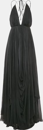 Gauri and Nainika Gauri & Nanika Black Chiffon Draped Maxi Dress