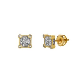 LuvMyJewelry Brincadeira 10K Yellow Gold Diamond Unisex Earrings - 0.14 Cts at Nordstrom