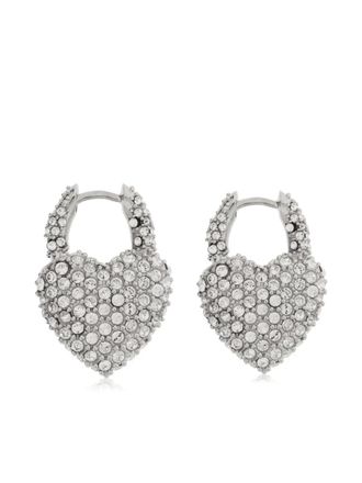 Balenciaga rhinestone-embellished earrings - unisex - glass/Brass - One Size - Silver