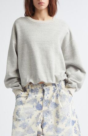 R13 Oversize Balloon New York Crewneck Graphic Sweatshirt in Heather Grey With Oatmeal at Nordstrom, Size X-Small