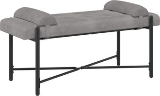 vidaXL Banco Con Botones Y Cojines Gris Claro 110 X 40 X 46 Cm Vidaxl