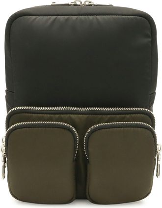Prada Black Green Khaki Nero Tessuto Backpack (Pre-Owned)