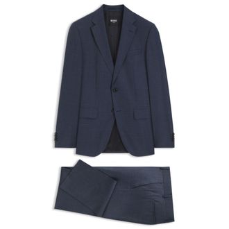 BOSS Two-piece regular-fit suit in patterned virgin wool