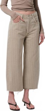 Citizens Of Humanity Ayla Raw Hem Crop Pants In Natural Stripe