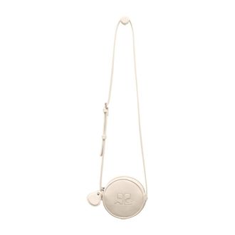 Courr&egrave;ges White Leather Crossbody Bag