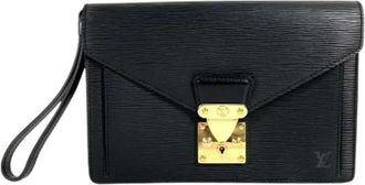 Louis Vuitton Pre-owned Pochette Serie Dragonne - Heren - Vintage Clutch - Zwart - ONE Size - Leer - Vintage