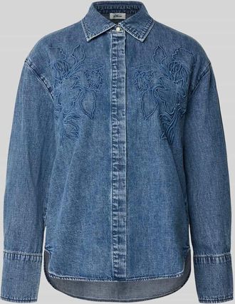 s.Oliver Red Label Loose Fit Jeansbluse aus reiner Baumwolle in Jeansblau, Gr&ouml;&szlig;e 34