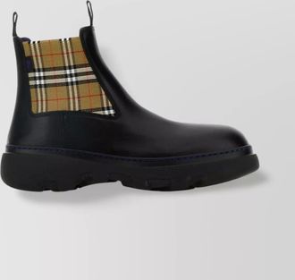 Burberry chunky sole ankle boots with checkered pattern