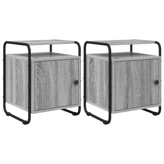 vidaXL Mesa De Noche 2 Uds. Sonoma Gris Madera De Ingenier&iacute;a Vidaxl