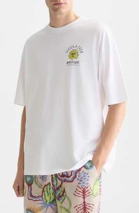 Scotch & Soda Loose Fit Cotton Graphic T-Shirt in Bright White at Nordstrom, Size Xx-Large