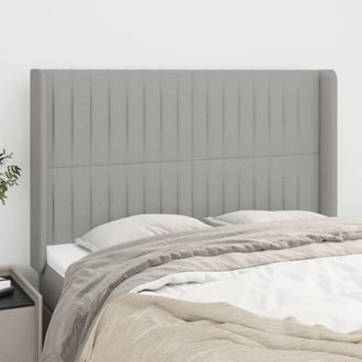 vidaXL Cabecero Con Orejas De Tela Gris Claro 147x16x118/128 Cm Vidaxl