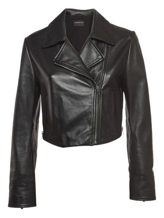 Sportmax leather cropped jacket - Black