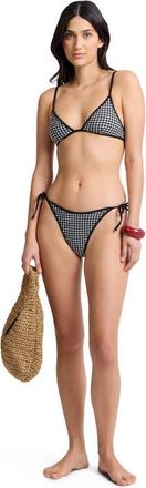 Onia Aimee Triangle Bikini Top in Black/white at Nordstrom, Size X-Small