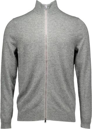 Profuomo Cardigan met volledige rits - Heren - Truien - Grijs - Maat: 2XL Wol